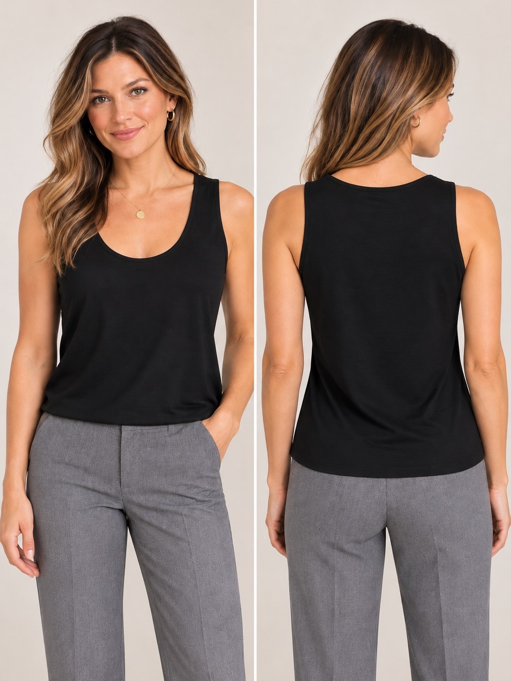 Ann Taylor Petite Black Double-Lined
Tank Top XSP